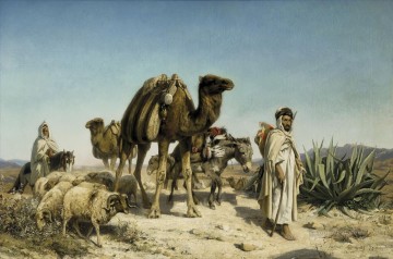 砂漠のキャラバン ウジェーヌ・ジラルデ オリエンタリスト Oil Paintings